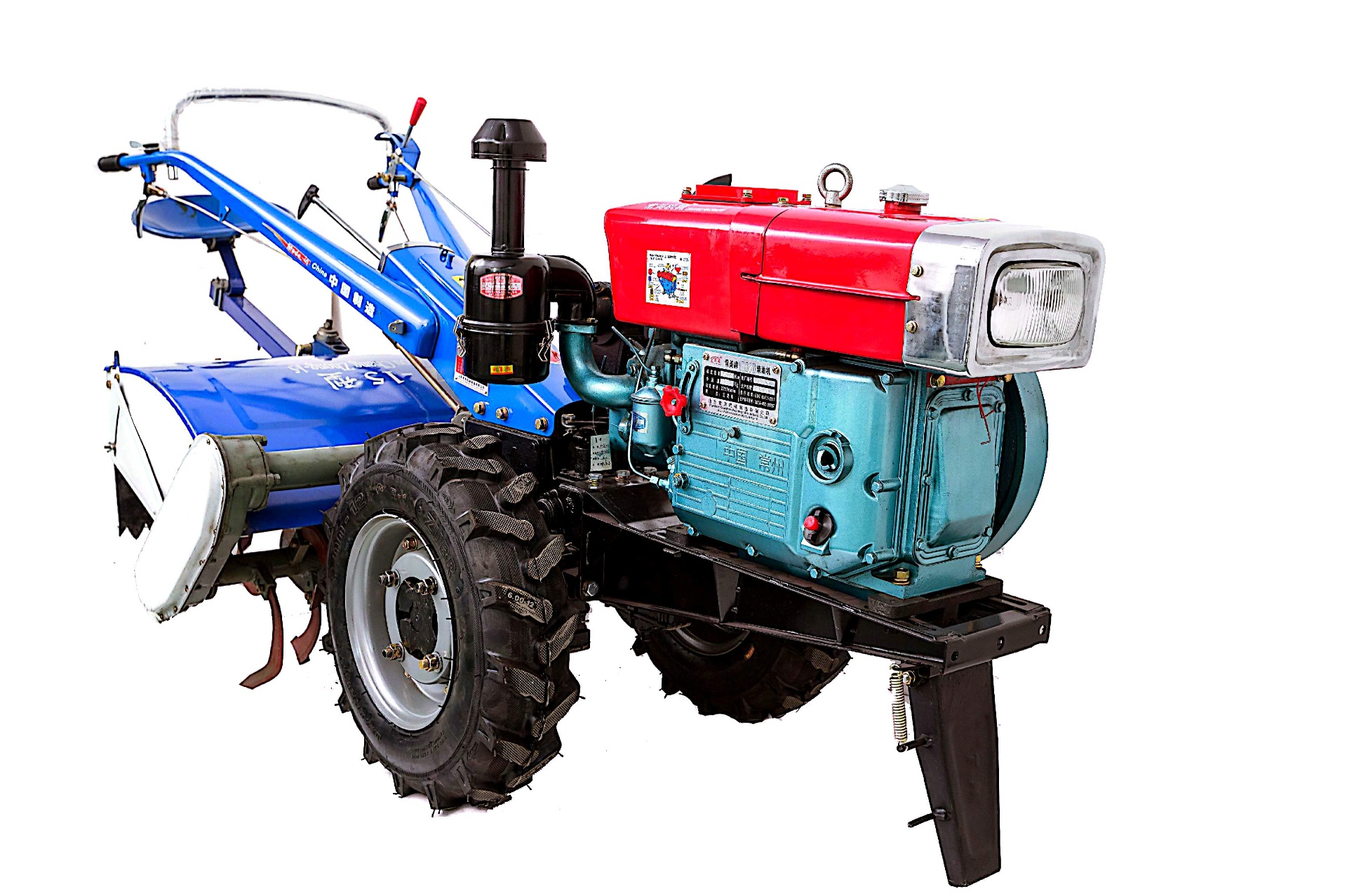 Walking tractor with rotary tiller